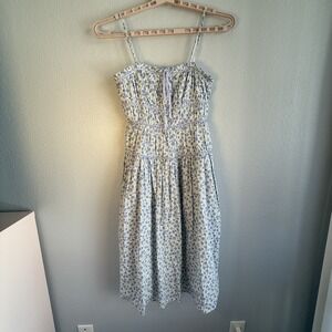 Storia Floral Shirred Tiered Dress Size Small Spring Wedding Guest